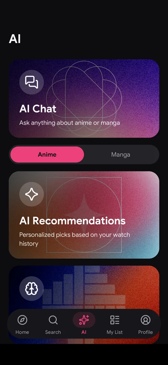 Miki's AI tab with chat, recommendations and quizzes